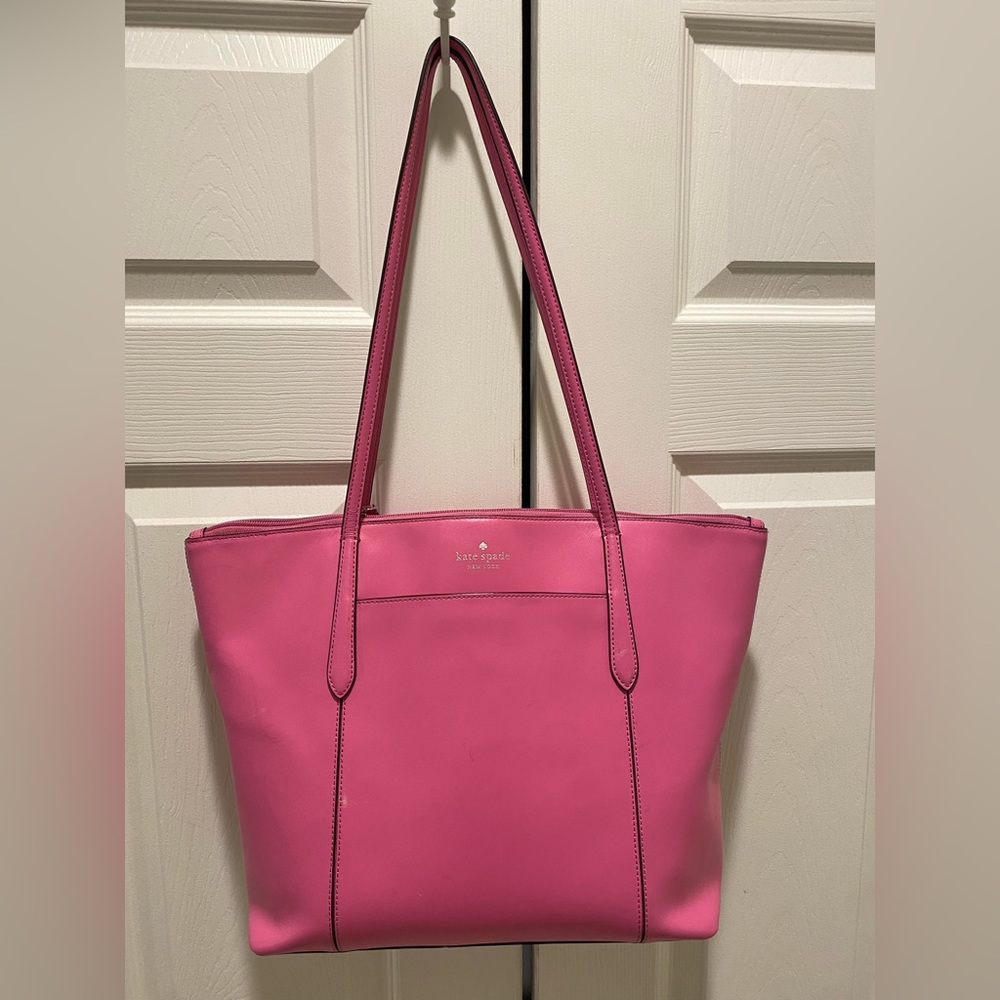 Hot Pink Kate Spade tote and matching wallet